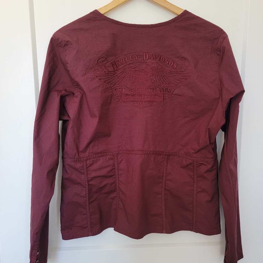 Harley Davidson Long Sleeve Blouse ~ XL